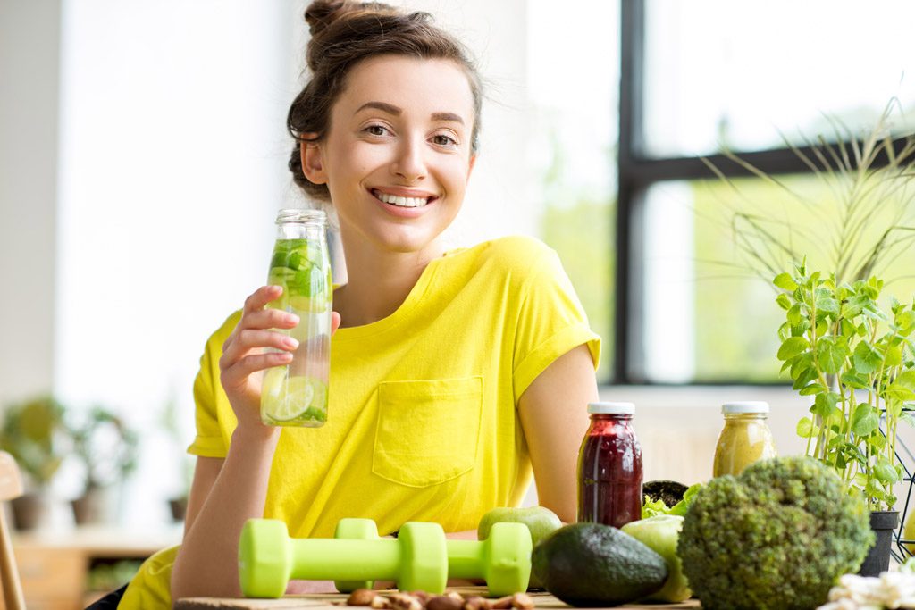 Photo: Young woman with healthy food