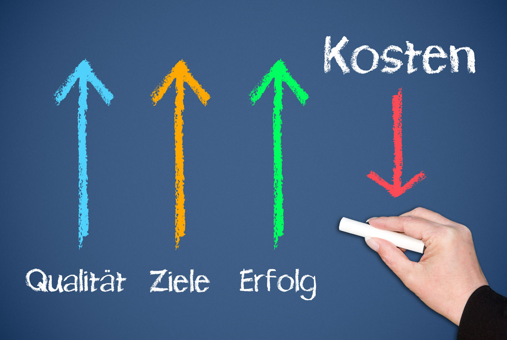 Grafik Qualität Ziele Erfolg Kosten