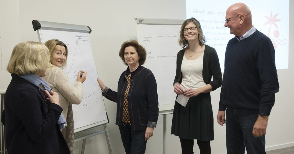 Foto: Dr. Annika Lamer mit Teilnehmern des Workshops