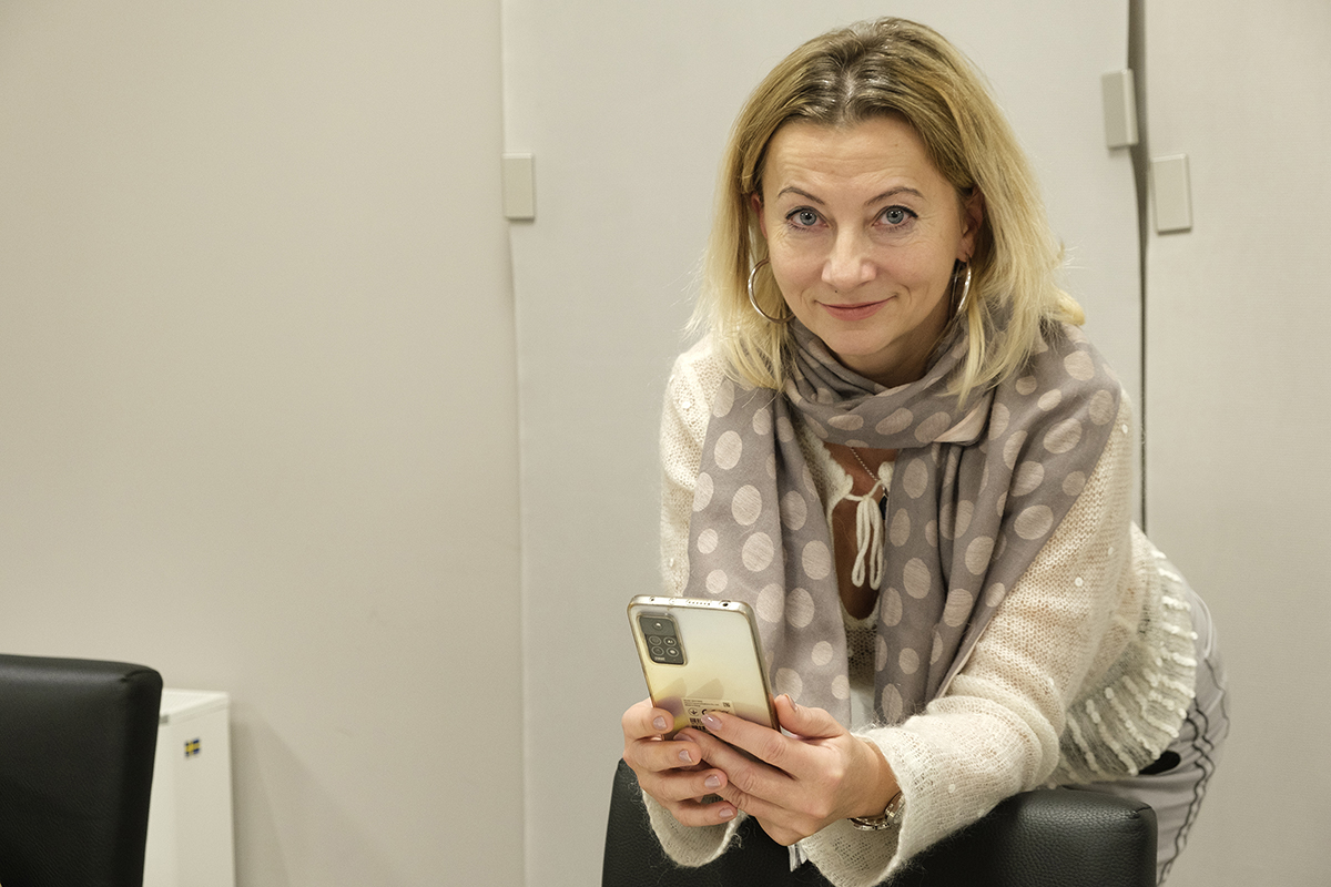 Foto: Nataliia Klochanina am Handy