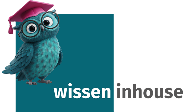 Grafik: Eule mit Text Wissen inhouse
